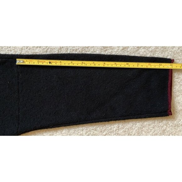 CHICO'S Sequin Beaded Cardigan Sweater Sz 3 (XL) Black/Red 3/4 Sleeve Faux Fur - Picture 15 of 16